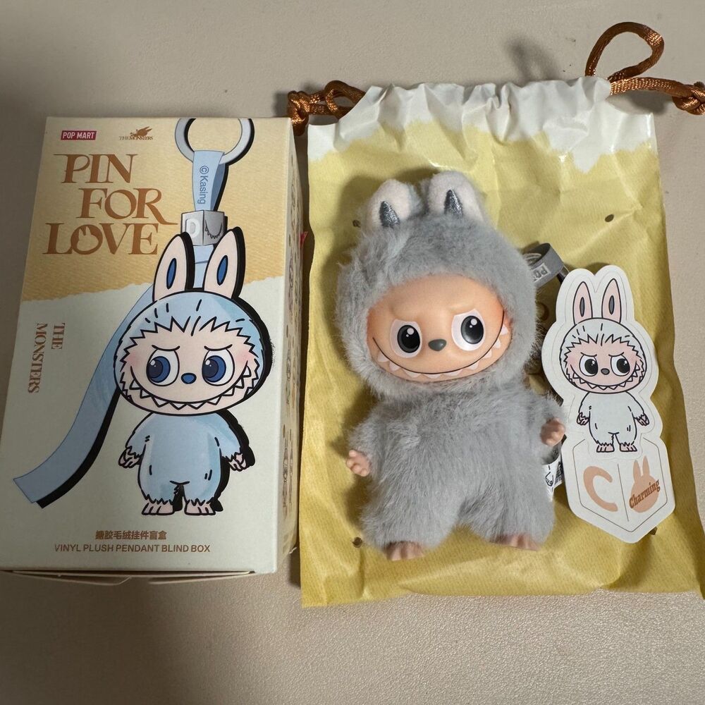 POP MART THE MONSTERS Labubu Pin for Love Vinyl Plush Pendant (C)